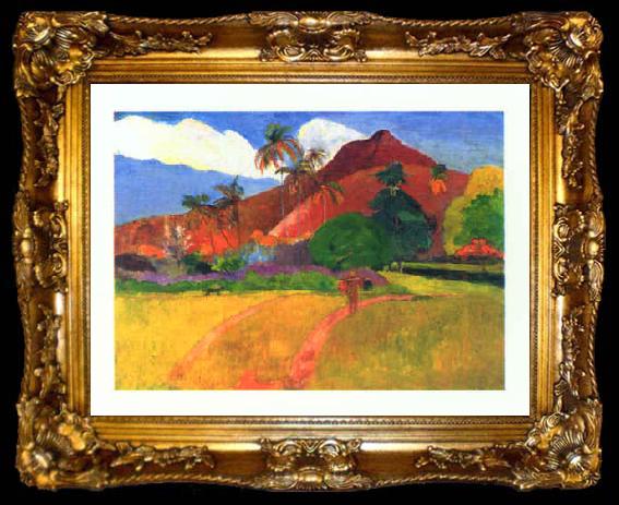 framed  Paul Gauguin Tahitian Landscape, ta009-2